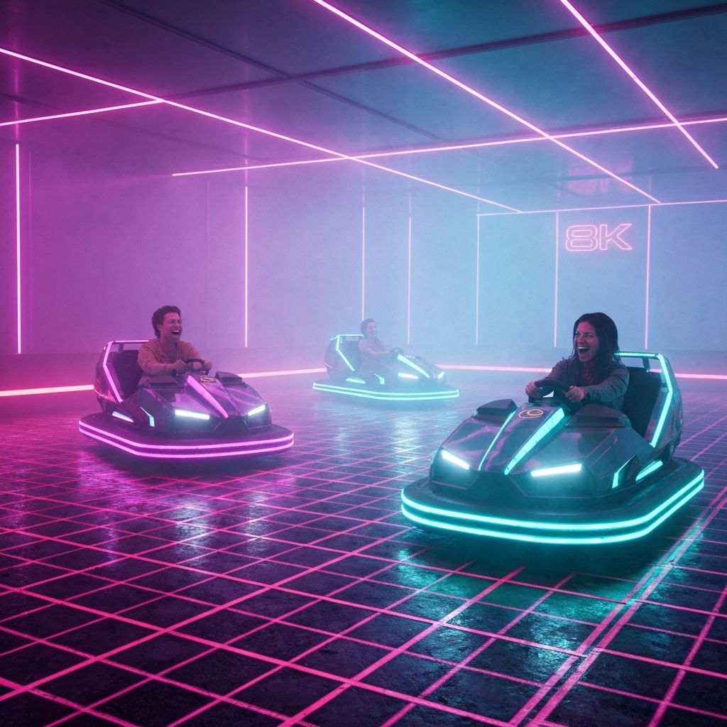 Cyber Neon Bumper Cars